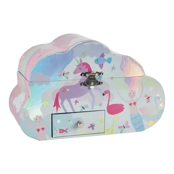 Boîte à Bijoux Musicale Nuage “Petite Sirène” – Coffret Musical Enfant Féérique