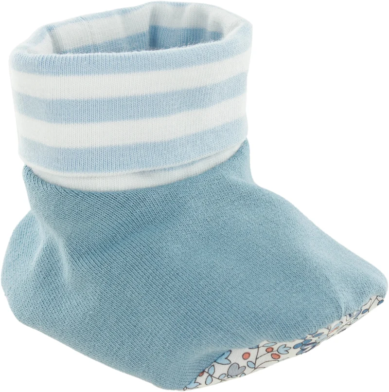 Kit Couture Naissance “Marin” – Bonnet & Chaussons Bébé Liberty DIY