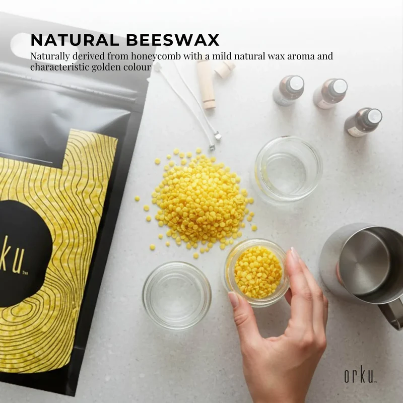 Orku 10Kg Organic Beeswax Pellets Yellow