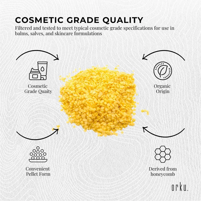 Orku 10Kg Organic Beeswax Pellets Yellow