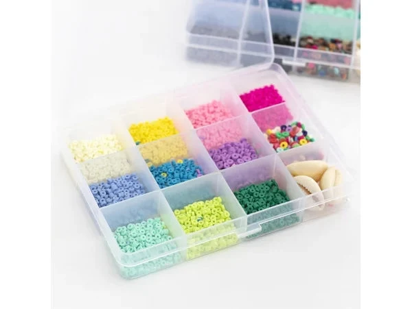 Boîte de 11 Couleurs de Perles Heishi 3 mm + Accessoires – Plus de 1000 Perles