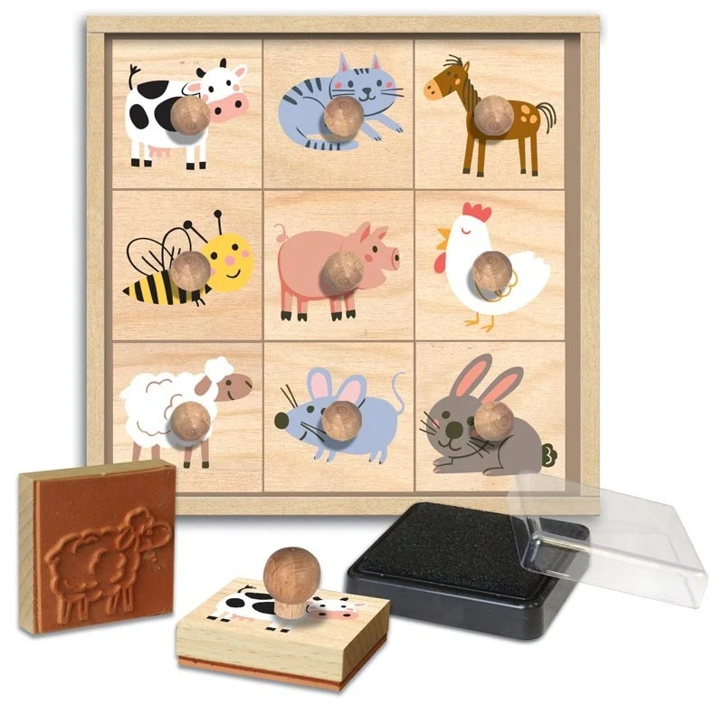 Coffret Tampons Bois Les Animaux de la Ferme – Crealign