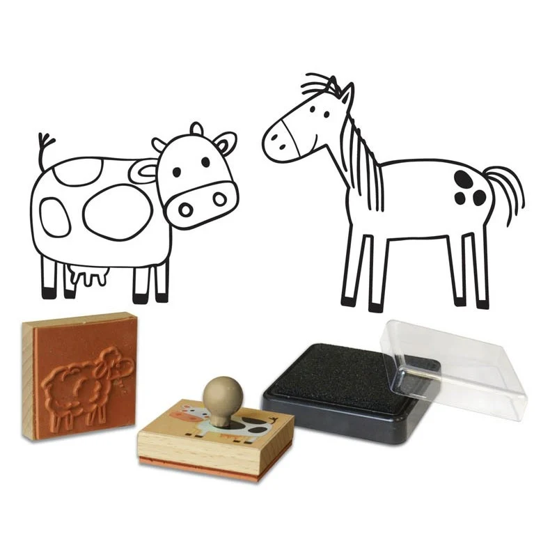 Coffret Tampons Bois Les Animaux de la Ferme – Crealign