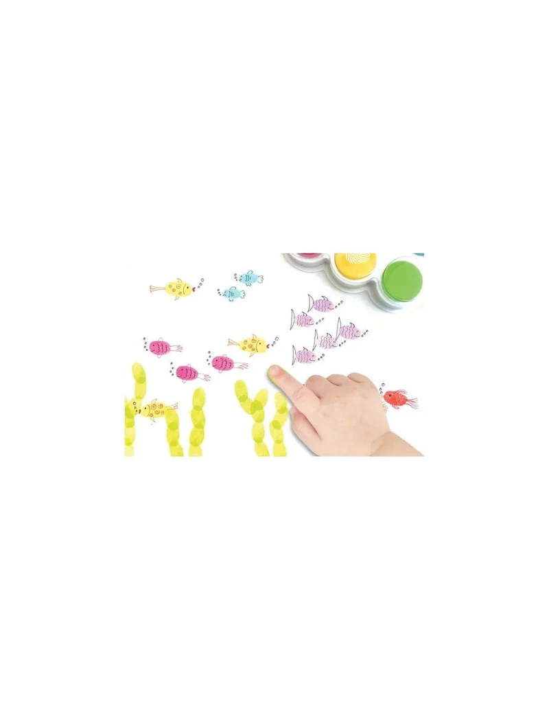 Pack 6 encreurs à doigt lavables – Activité sensorielle enfant 3 ans+ – CréaLign