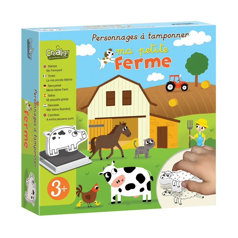 Personnages à tamponner – Ma Petite Ferme (CREALIGN) | Coffret 10 tampons + encreur