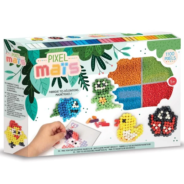 Kit Créatif Pixel Maïs – Magnets Déco Animaux – Graine Créative