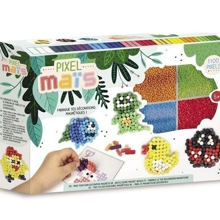 Kit Créatif Pixel Maïs – Magnets Déco Animaux – Graine Créative