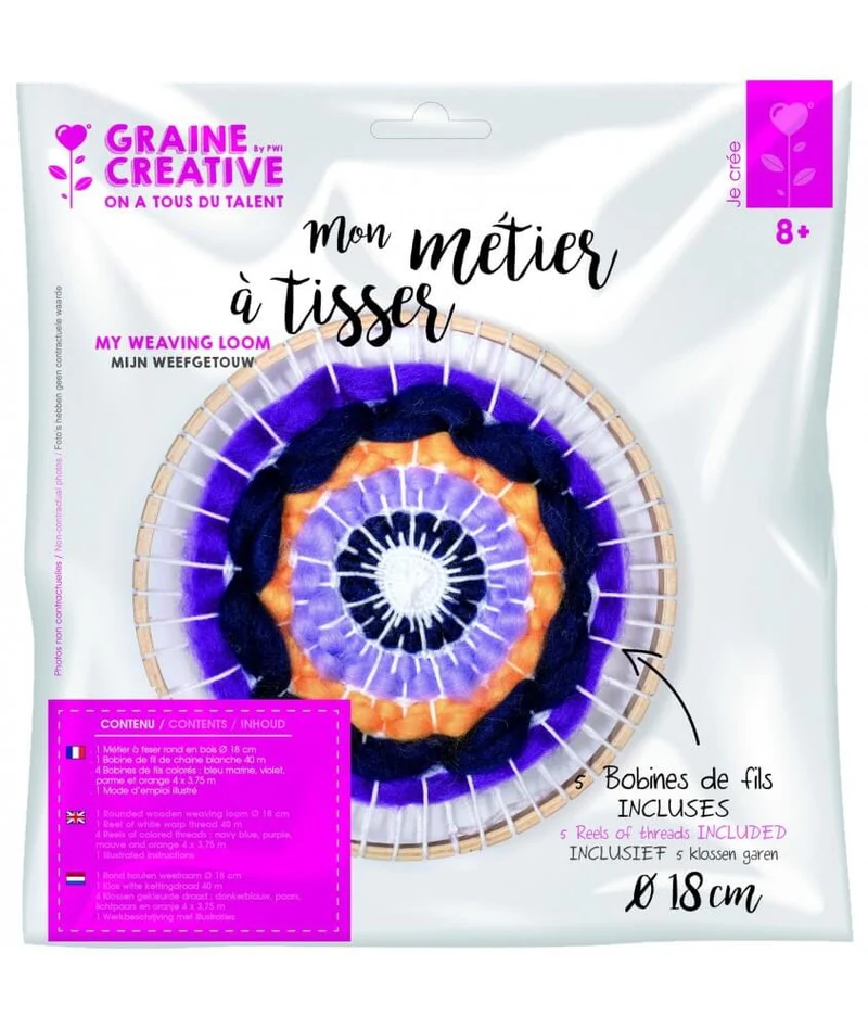 Kit Mon Métier à Tisser Rond Ø18 cm – Graine Créative