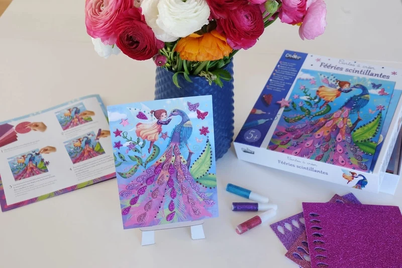 Coffret cartes à créer Féeries scintillantes – 6 cartes créatives enfant 5 ans+ – Créa Lign