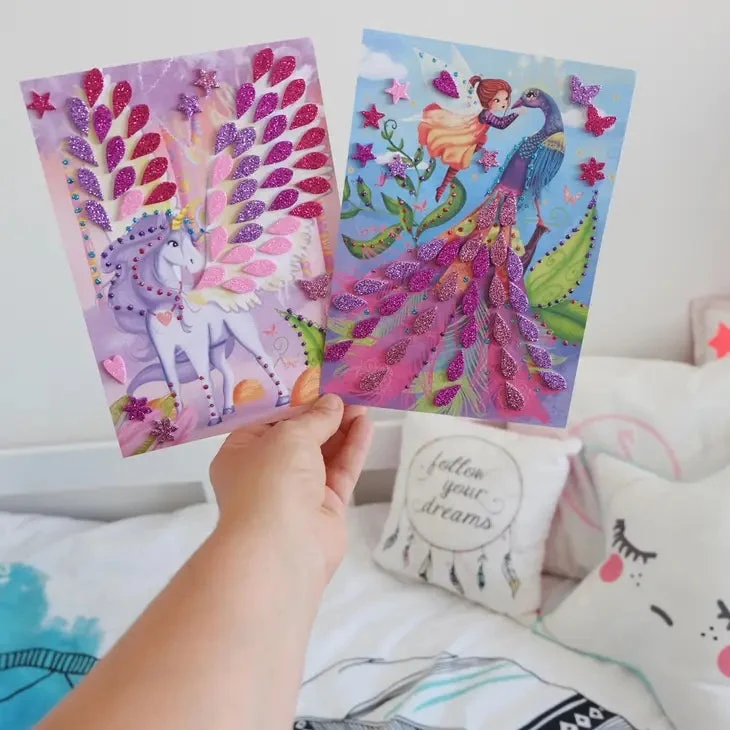 Coffret cartes à créer Féeries scintillantes – 6 cartes créatives enfant 5 ans+ – Créa Lign