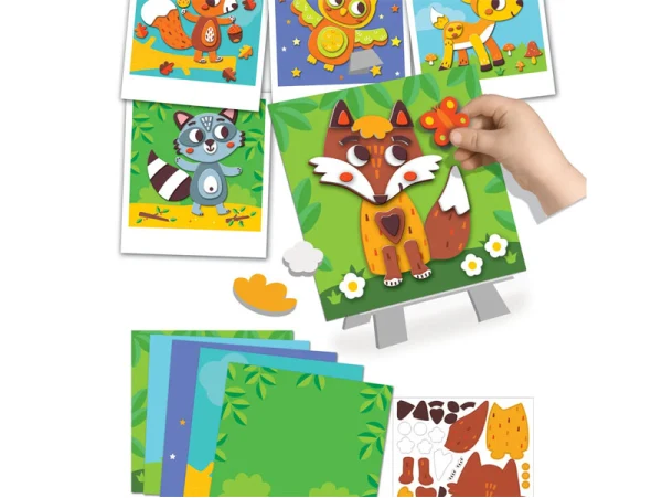 Coffret créatif portraits en relief animaux de la forêt – Activité enfant 3 ans+ – Créa Lign