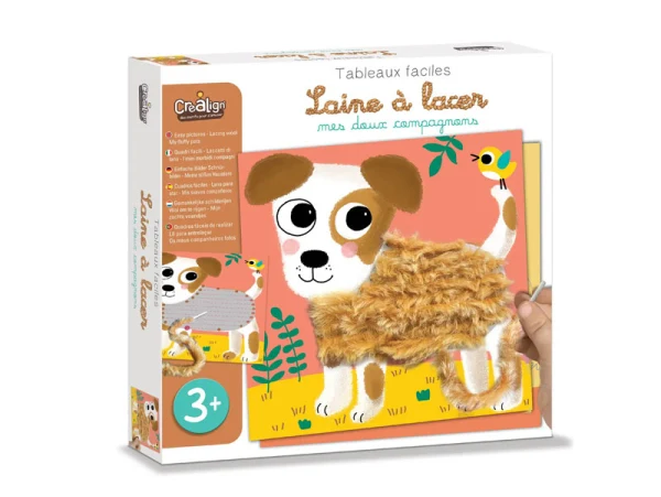 Laine à lacer animaux – Coffret créatif Mes doux compagnons