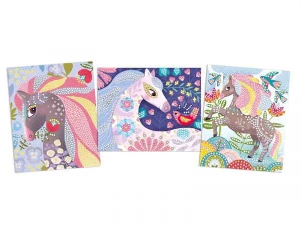 Cartes à créer Chevaux de diamants – Diamond Painting enfant 5 ans+ – Créa Lign
