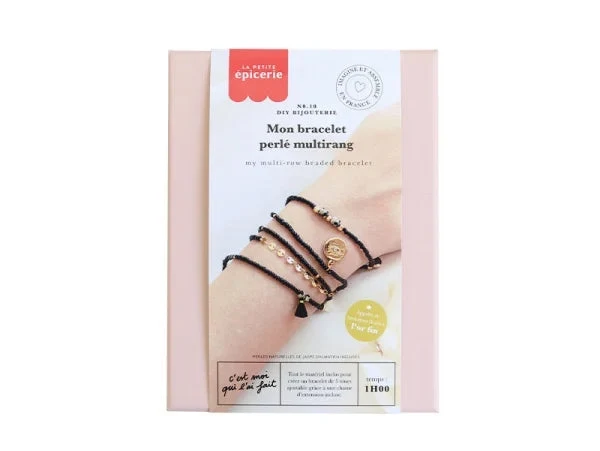 Kit DIY Bracelet Perlé Multirang Noir – Créez votre Bijou Tendance