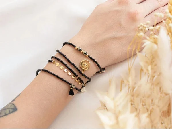Kit DIY Bracelet Perlé Multirang Noir – Créez votre Bijou Tendance