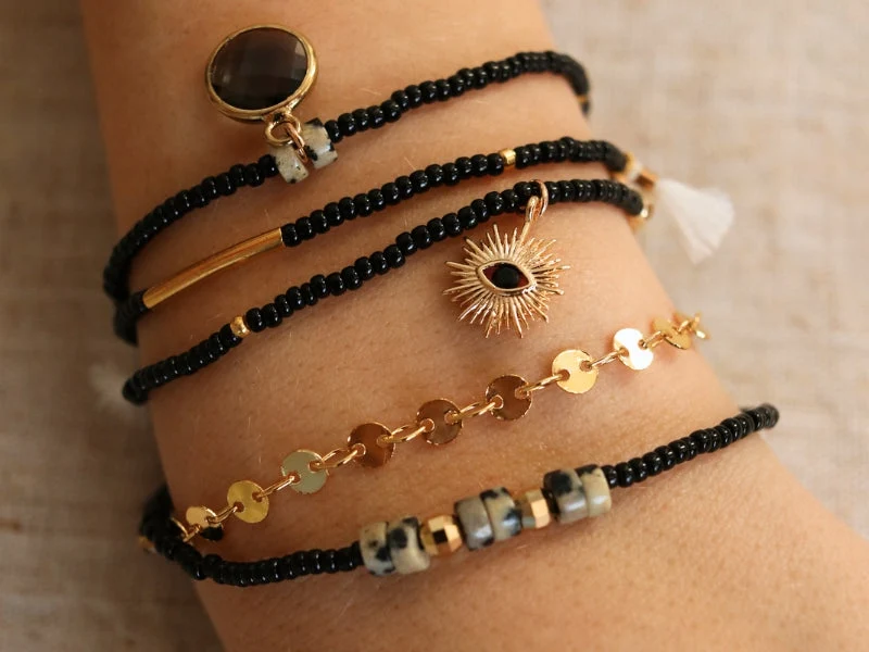 Kit DIY Bracelet Perlé Multirang Noir – Créez votre Bijou Tendance