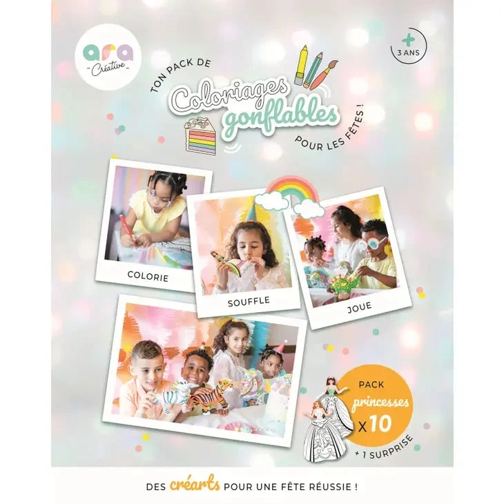 Pack Anniversaire - Princesses (x10 Créarts Coloriages)