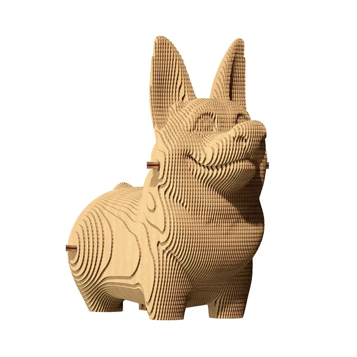 Puzzle 3D Corgi – Sculpture en Carton Recyclé CARTONIC