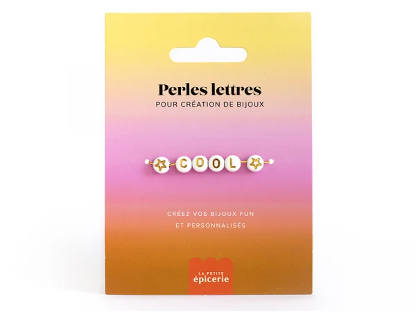 PERLES LETTRES "COOL" POUR BRACELET À PERSONNALISER