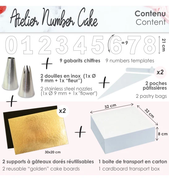 Atelier Number Cake – ScrapCooking® | Coffret pâtisserie complet chiffres 0 à 9