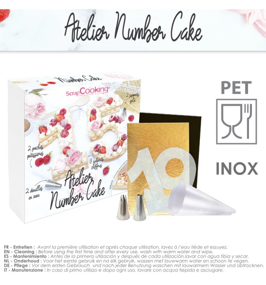 Atelier Number Cake – ScrapCooking® | Coffret pâtisserie complet chiffres 0 à 9