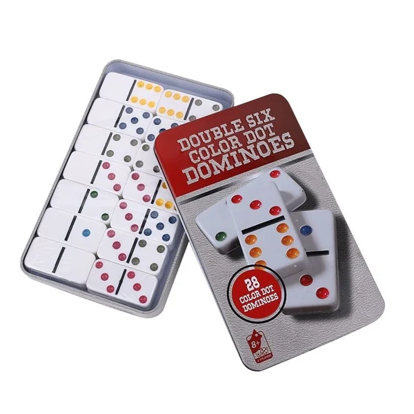 Dominos doubles à six couleurs 28 pcs