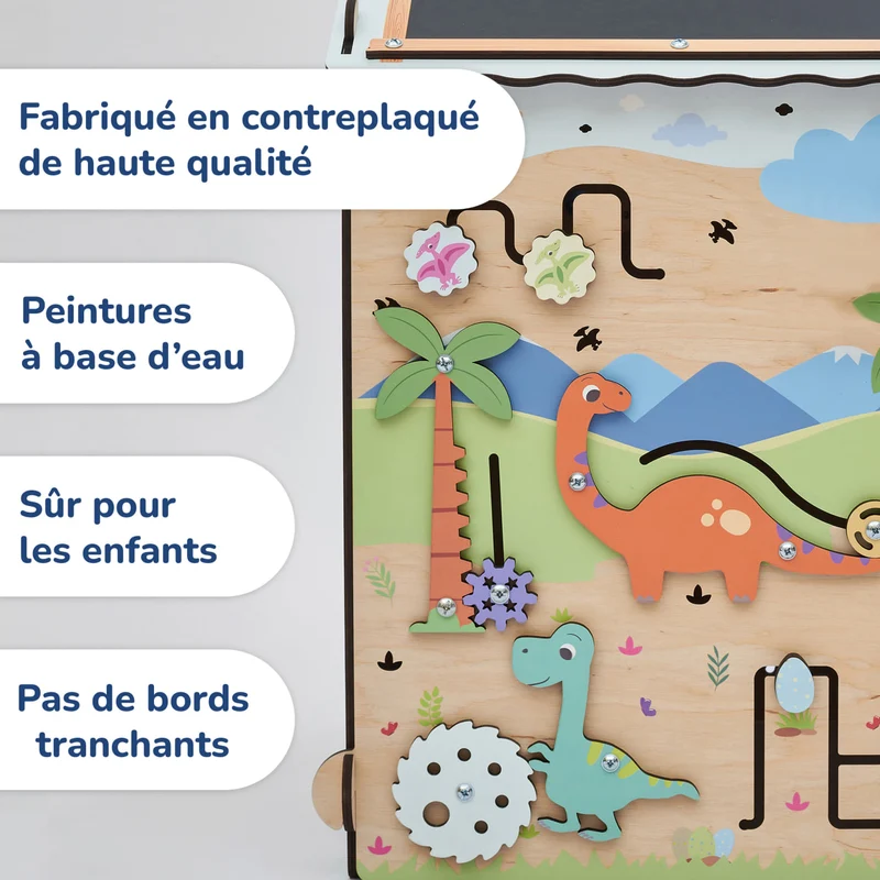 Busy board Maisonnette éducative DINO équipé d'un éclairage
