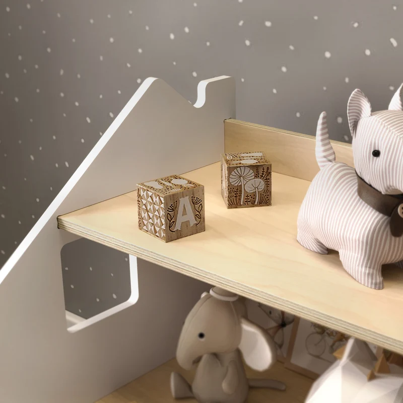 Étagère à jouets - Blanc et Gris