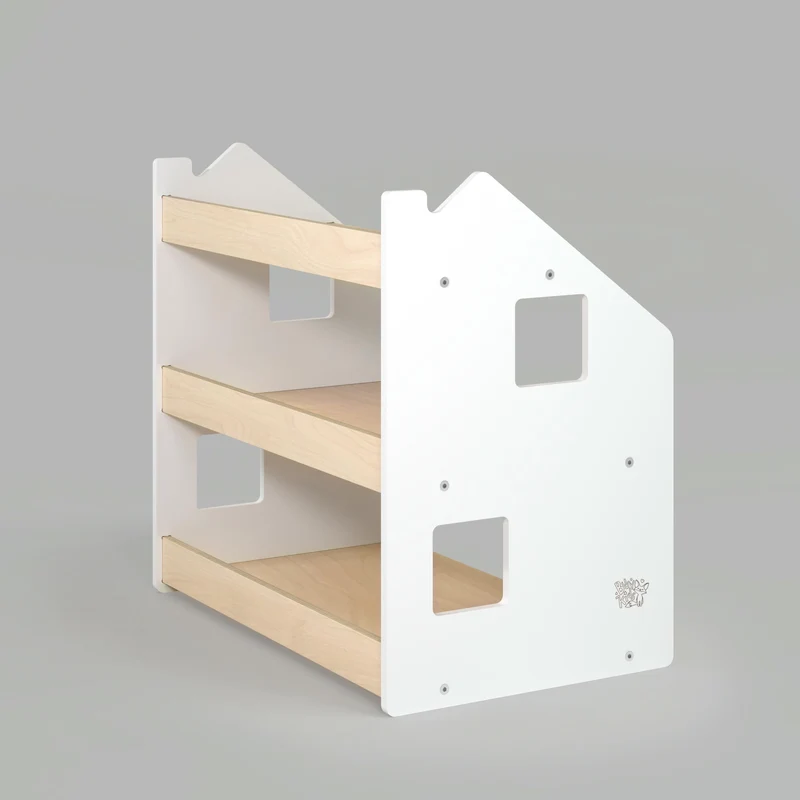 Étagère à jouets - Blanc et Gris