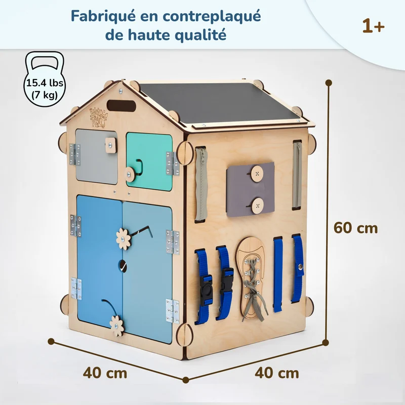 Ensemble - Busy board maisonnette natura et cube interactif
