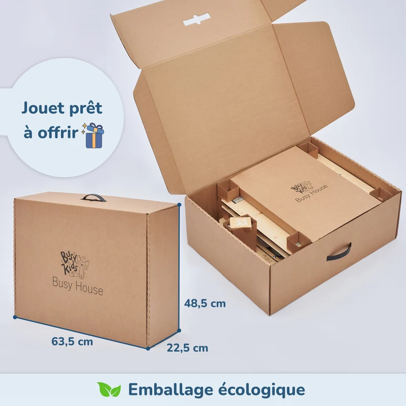 Ensemble - Busy board maisonnette natura et cube interactif