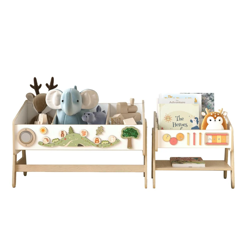 Étagère à jouets / Table + Bibliothèque enfant / Siège LILU