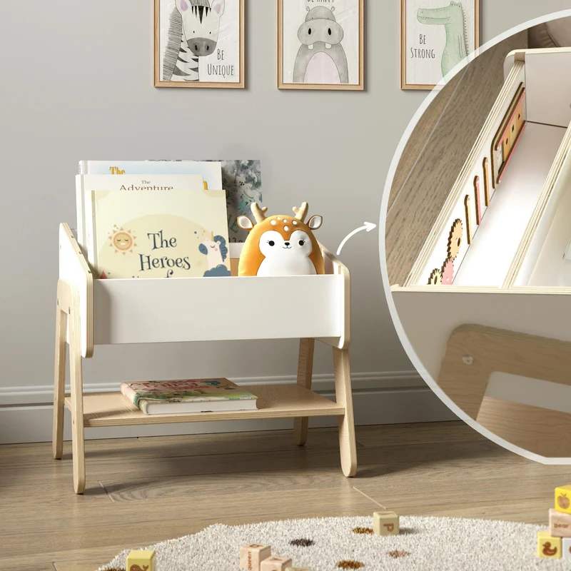 Étagère à jouets / Table + Bibliothèque enfant / Siège LILU