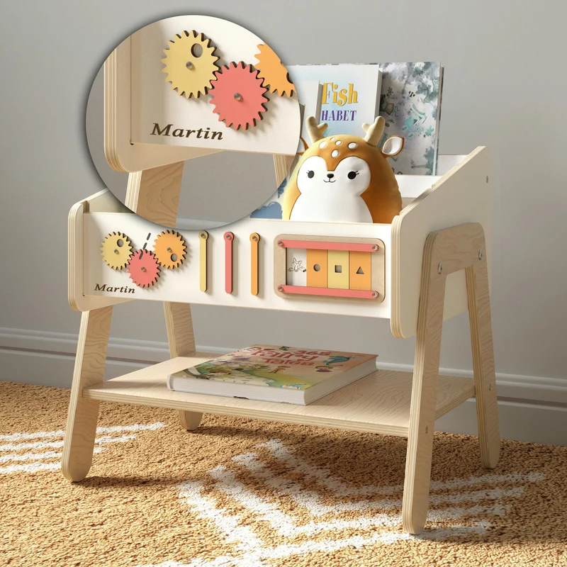 Étagère à jouets / Table + Bibliothèque enfant / Siège LILU