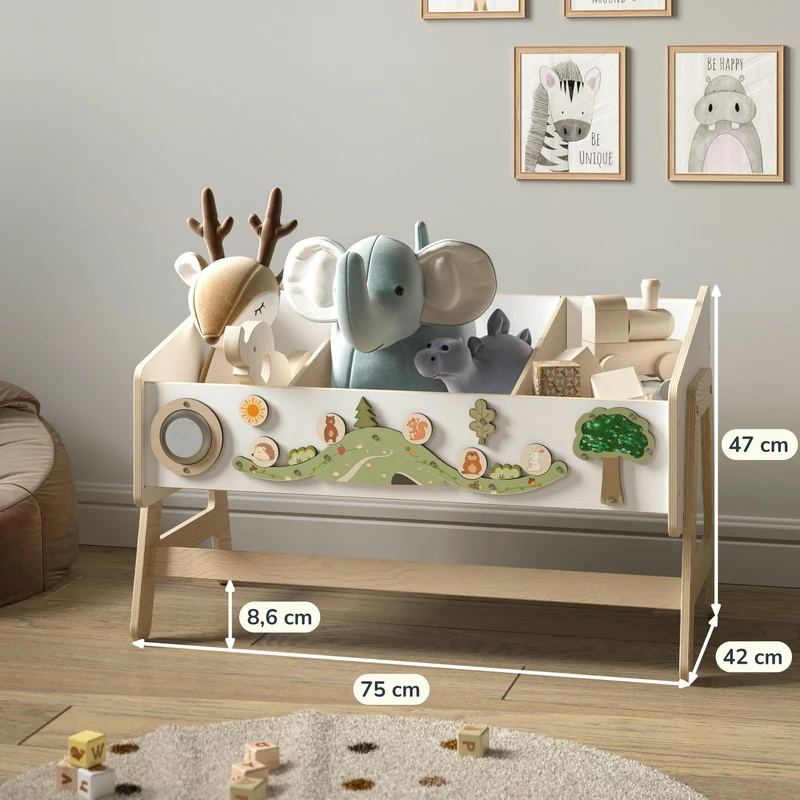 Étagère à jouets / Table + Bibliothèque enfant / Siège LILU