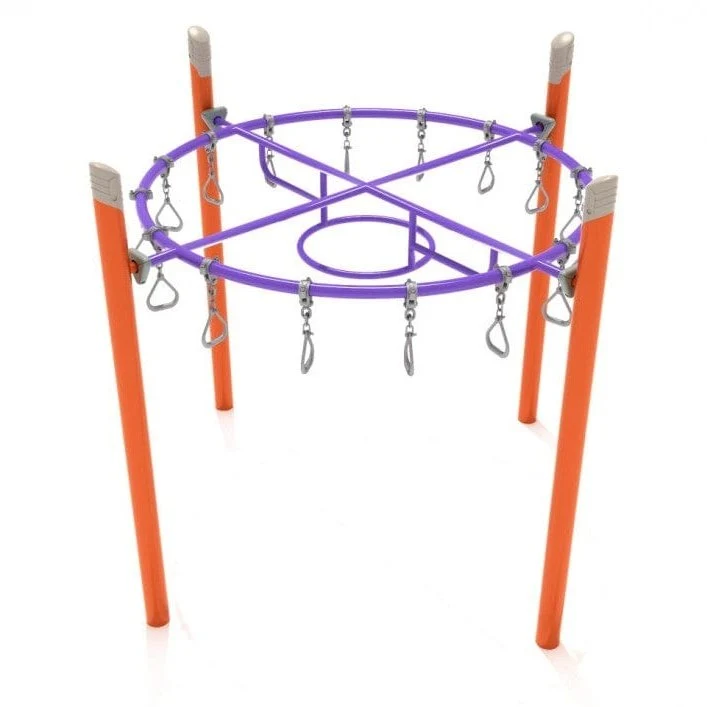 Single Post Circle Overhead Swinging Ring Monkey Bars