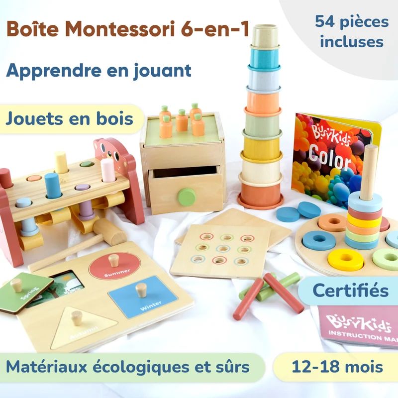 Coffret de Jeu Montessori pour les enfants de 12 à 18 mois
