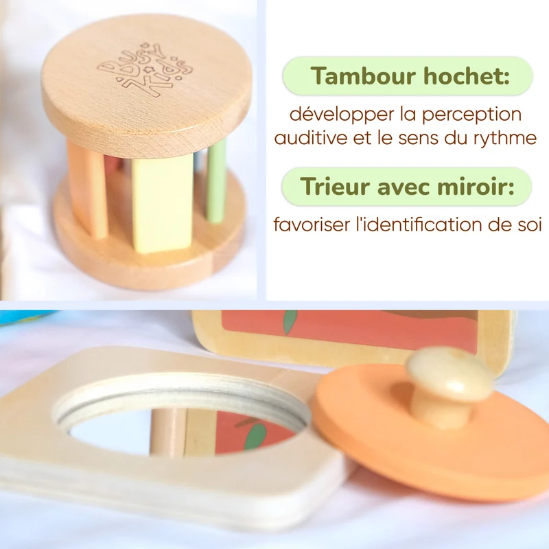 Coffret de Jeu Montessori "BusyKids" pour les enfants de 6 à 12 mois