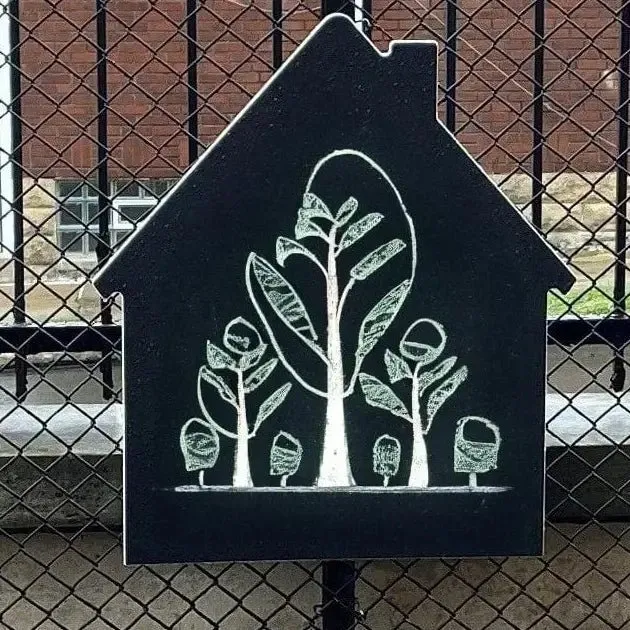 Fence Chalkboard Silhouettes