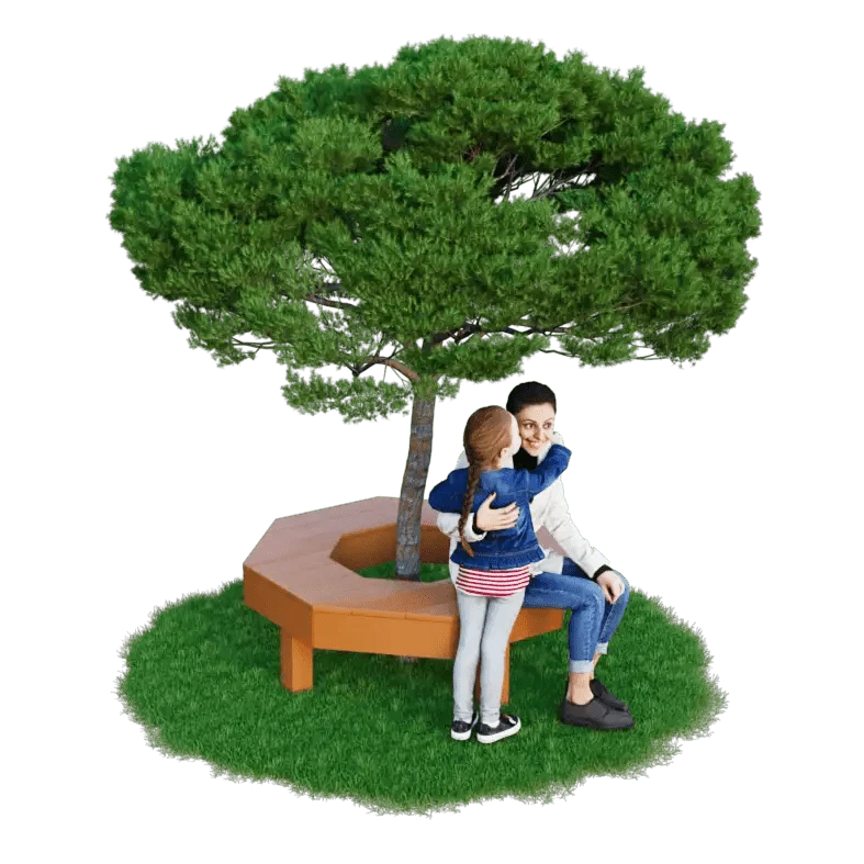 Octagonal Tree Bench