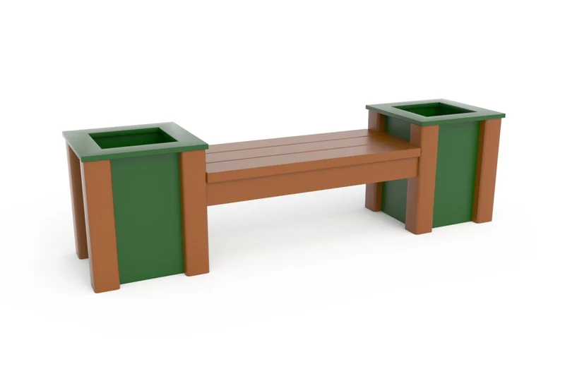 6' Bench with Planter Boxes