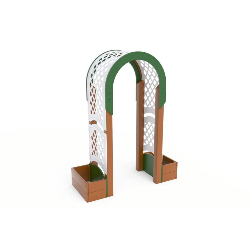 Arched Arbor with Planter Boxes