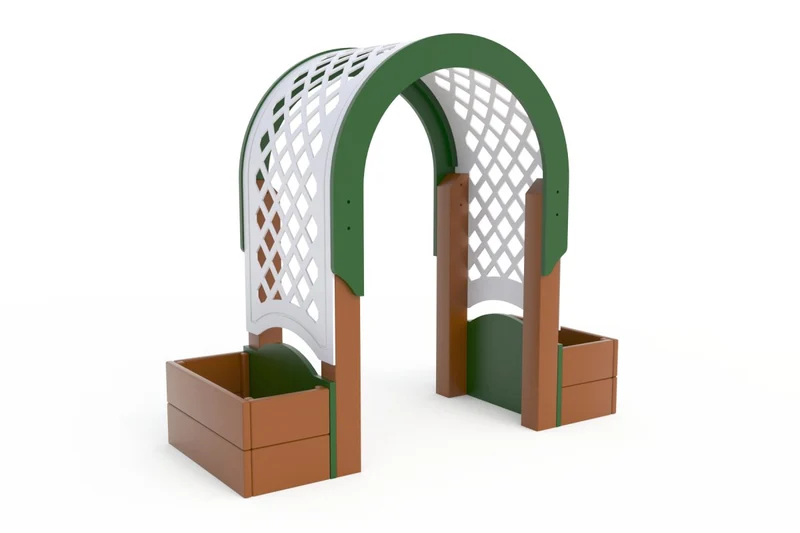 Arched Arbor with Planter Boxes