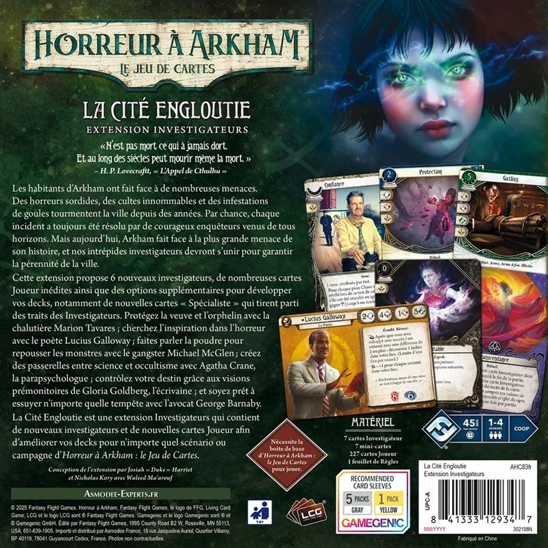 Horreur à Arkham JCE La Cité Engloutie (Investigateurs)