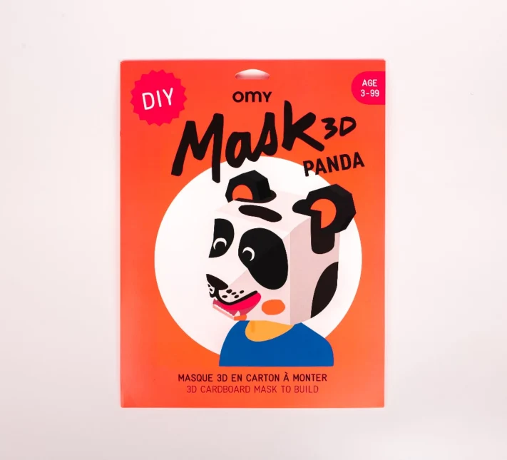 Masque 3D Panda OMY – Masque en Carton à Monter | Déco Murale XXL