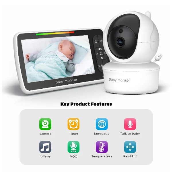 SM650 5-Inch No-WiFi Baby Monitor with Camera