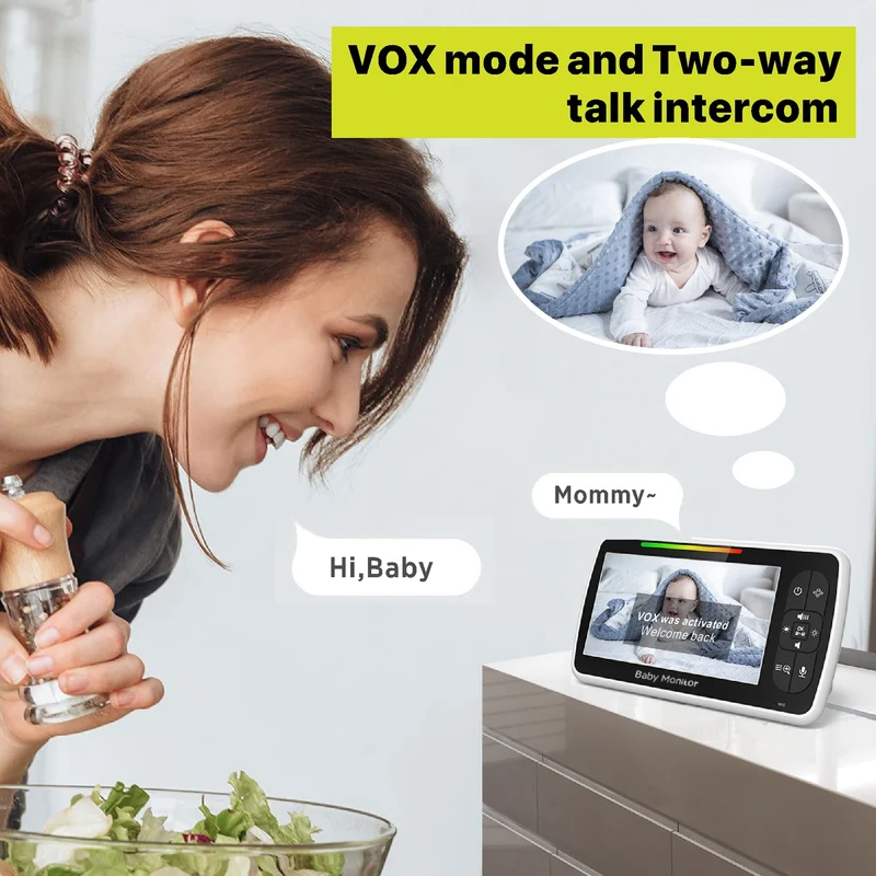 SM650 5-Inch No-WiFi Baby Monitor with Camera