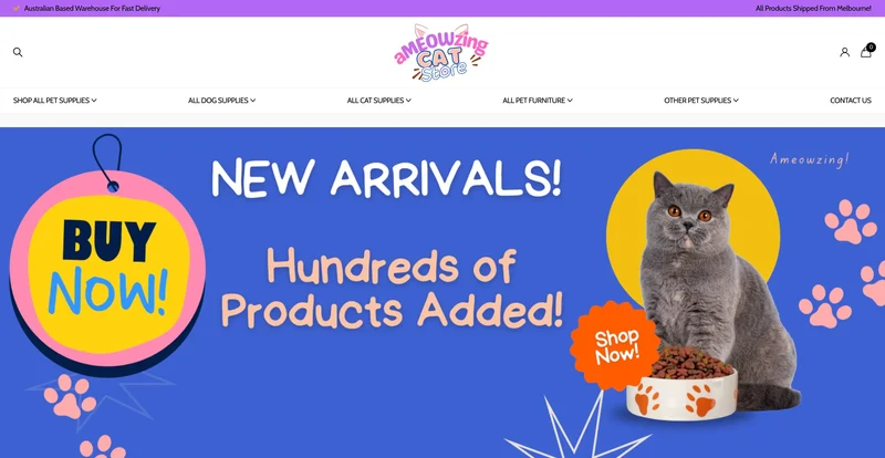 Buy A Cat Pet Shopify Dropship Store | Built From Scratch