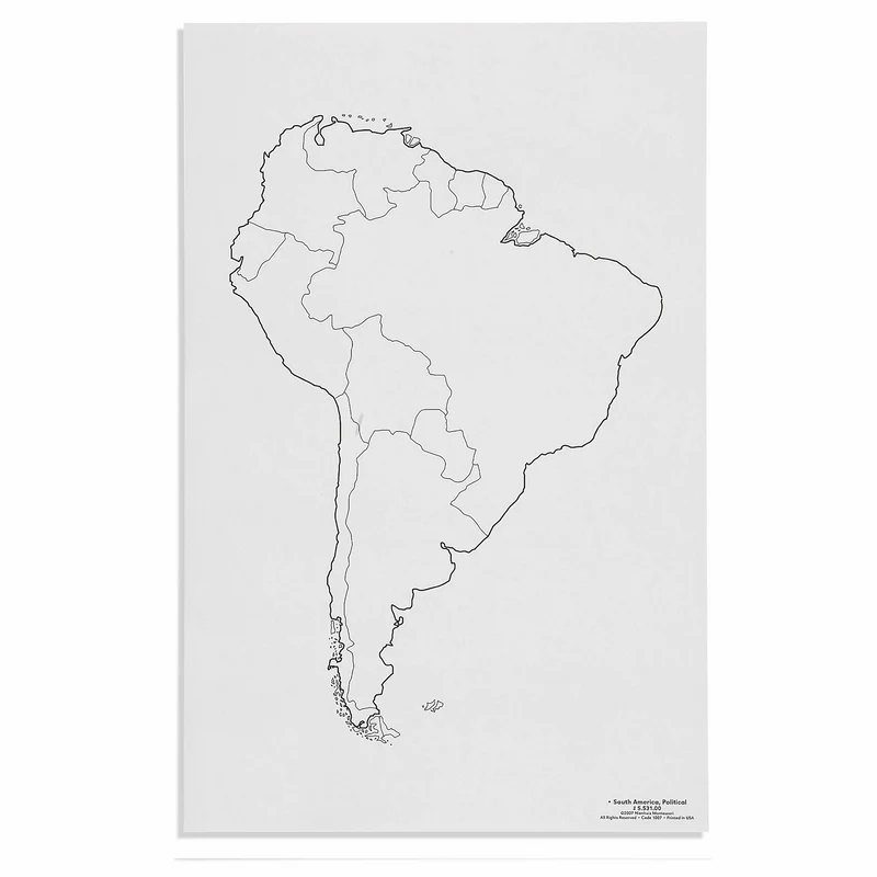 Cartes des états d'Amérique du Sud x 50 - Nienhuis AMI