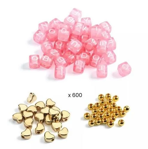 Djeco 1000 Alphabet Beads Gold - Perles d'alphabet dorées